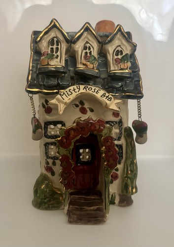 New ListingBlue Sky Clayworks Heather Goldminc Misty Rose B&B Tealight House 2004 Signed