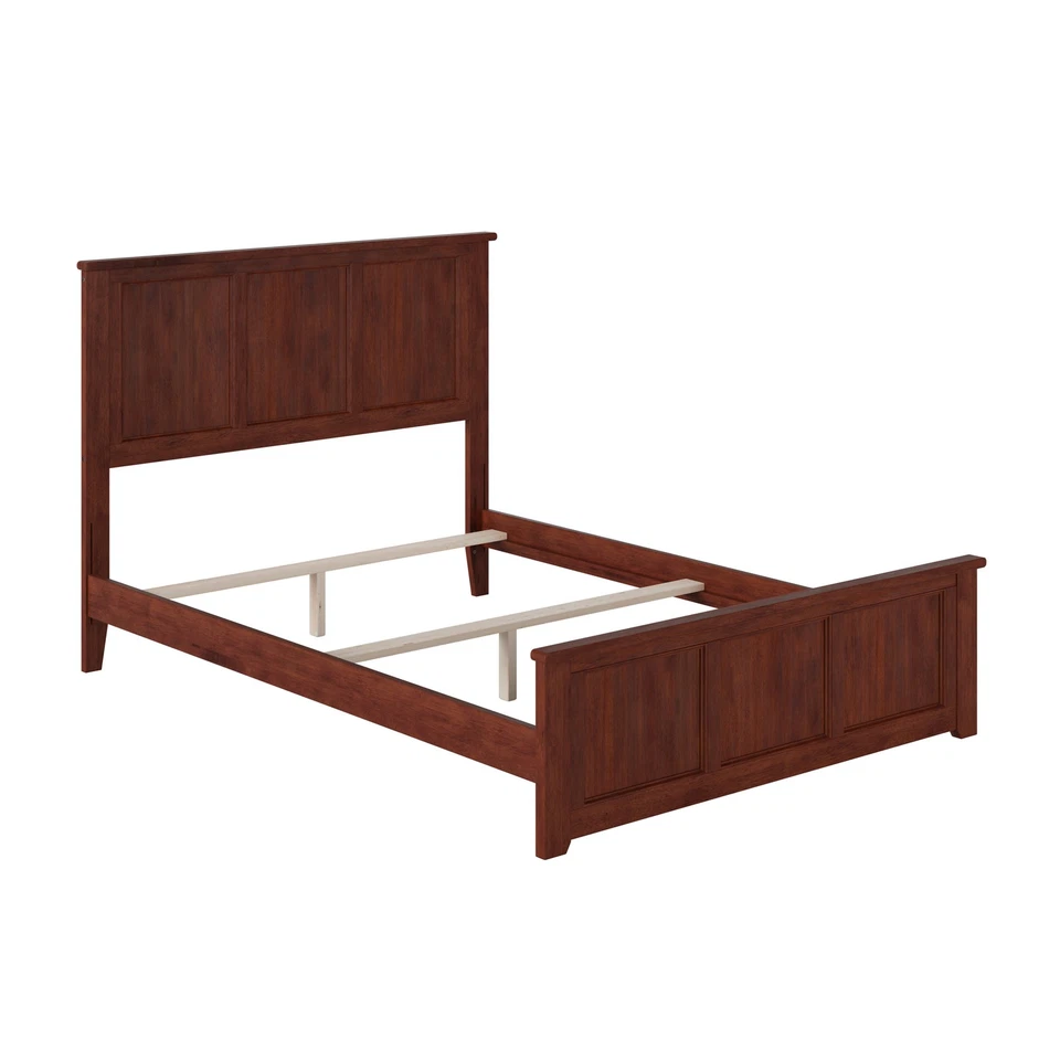 Base cama completa de madera maciza AFI Madison con estribo a juego en nogal Foto 3 de 4