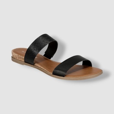 Sun + Stone Women's Black Easten Slide Sandals Shoe Size 7.5