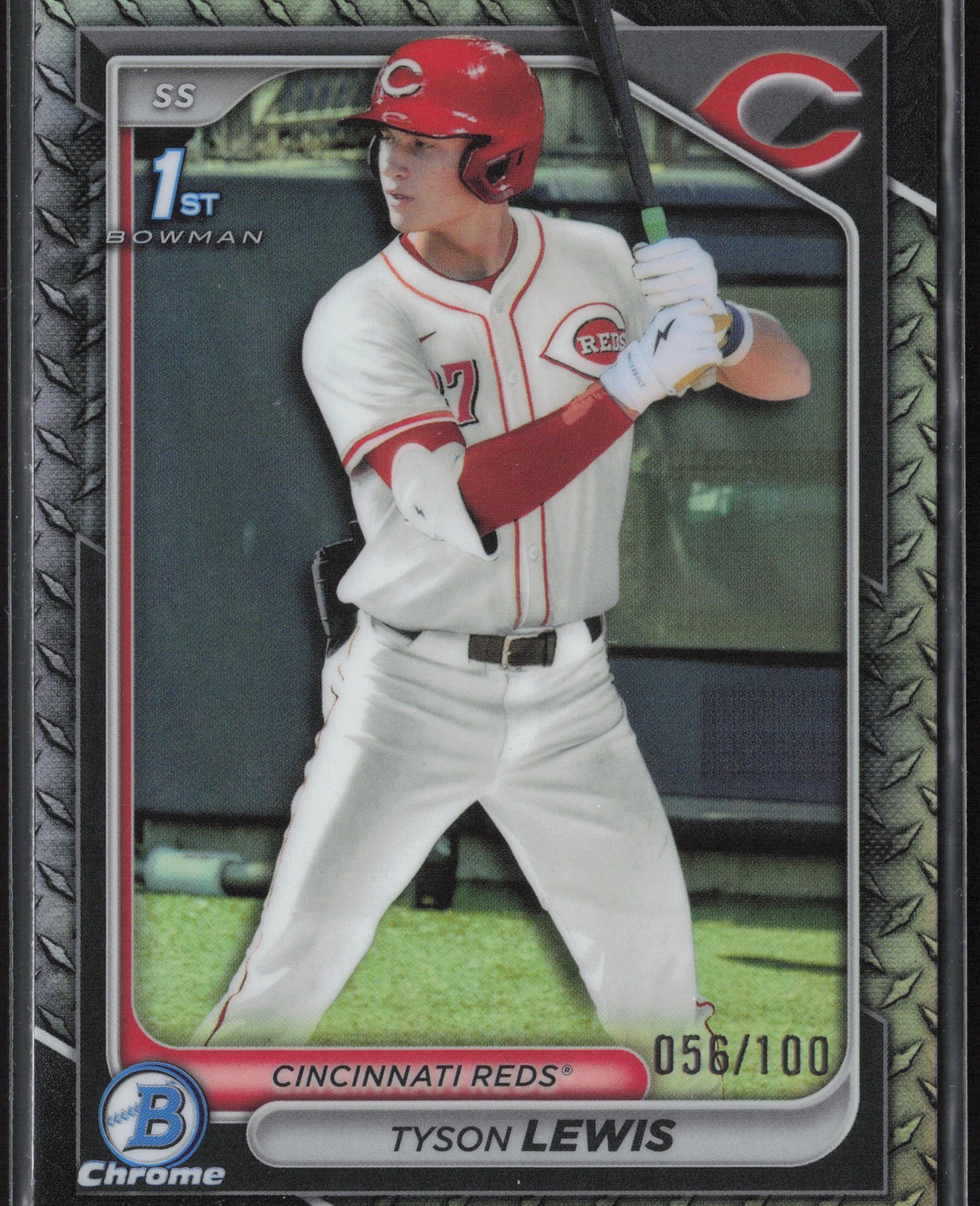 2024 Bowman Draft #BDC-44 Tyson Lewis Chrome Steel Metal Refractor #/100