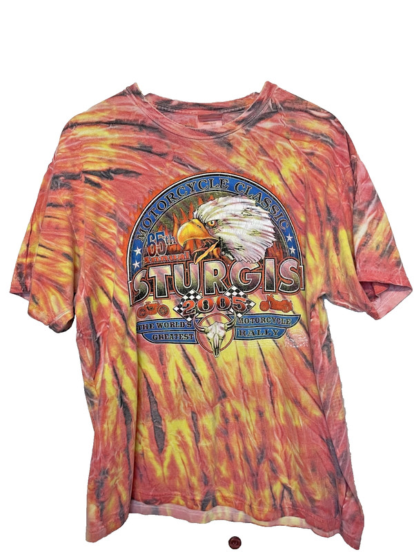 Large Mens Vintage 2000s 65th Annual Sturgis Harley Davidson T-Shirt Tie-Dye