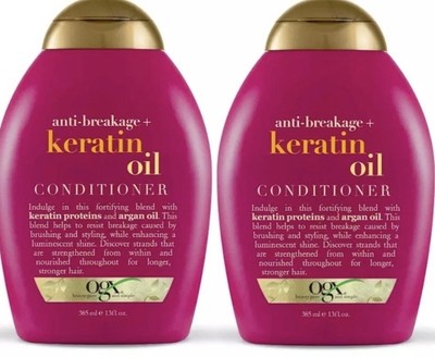 OGX Anti Breakage + Keratin Oil Conditioner, 13 Ounce 2 Pack NEW