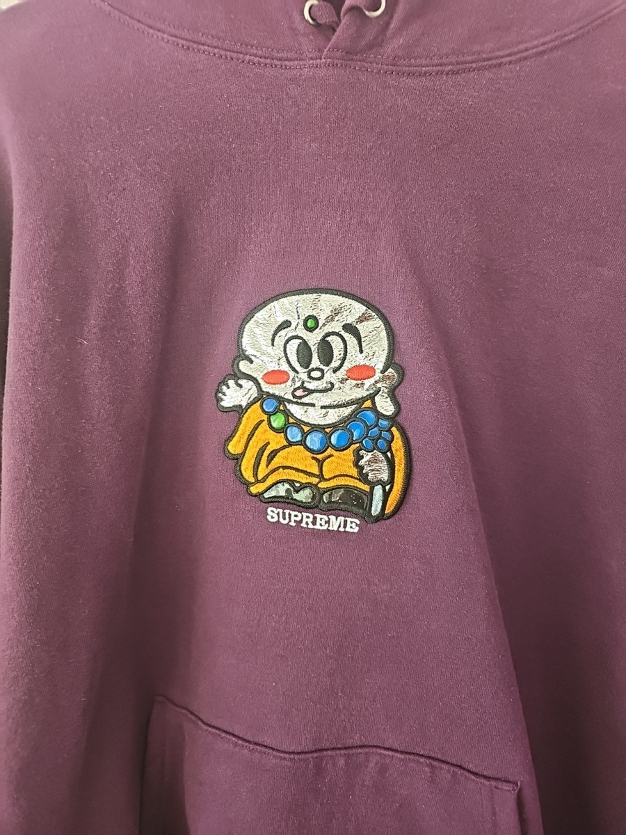 Supreme AOI Buddha Hooded Sweatshirt Size X-LARGE, Pre-owned plum