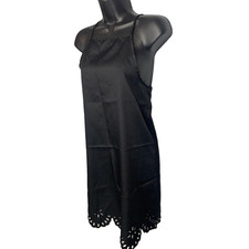 Shein Women's Petite Large Black Dress Eyelet Detail Bottom Spaghetti Strap