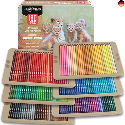 KALOUR PDAS Buntstifte-Set mit 180 Buntstiften für Erwachsene und Künstler, r