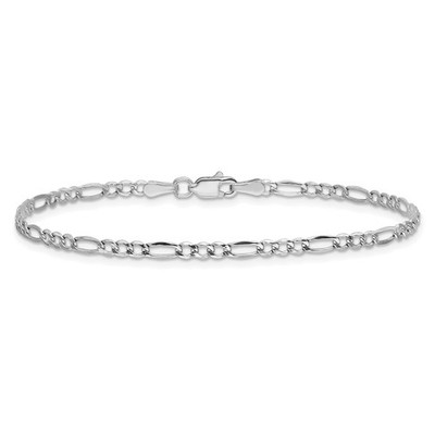 14K Weißgold 2,5-5,75 mm Figarokette Halskette 8-26 Zoll Herren Damen