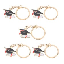5Pcs Graduation Keychain Zinc Alloy Metal Decorative Bag Hanging Ornament