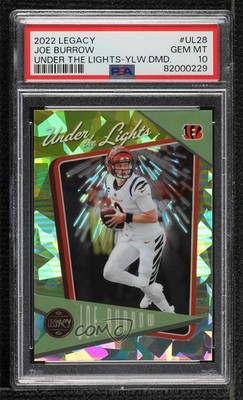 2022 Legacy Under the Lights Yellow Diamond 15/25 Joe Burrow PSA 10 GEM MT 04cw