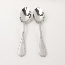Set of 2 Unbranded Stainless Tablespoons 8.25in Used Flatware