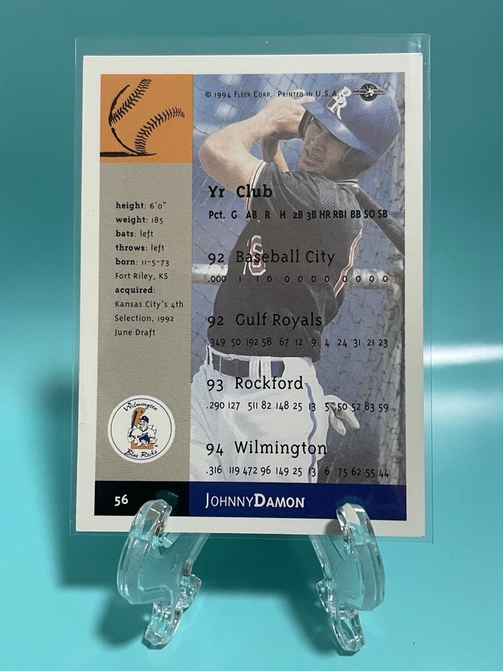 1994-95 Fleer Excel Johnny Damon #56 Wilmington Blue Rocks - Image 2 of 2