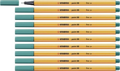 Fineliner - STABILO point 88 - Pack of 10 - Turquoise