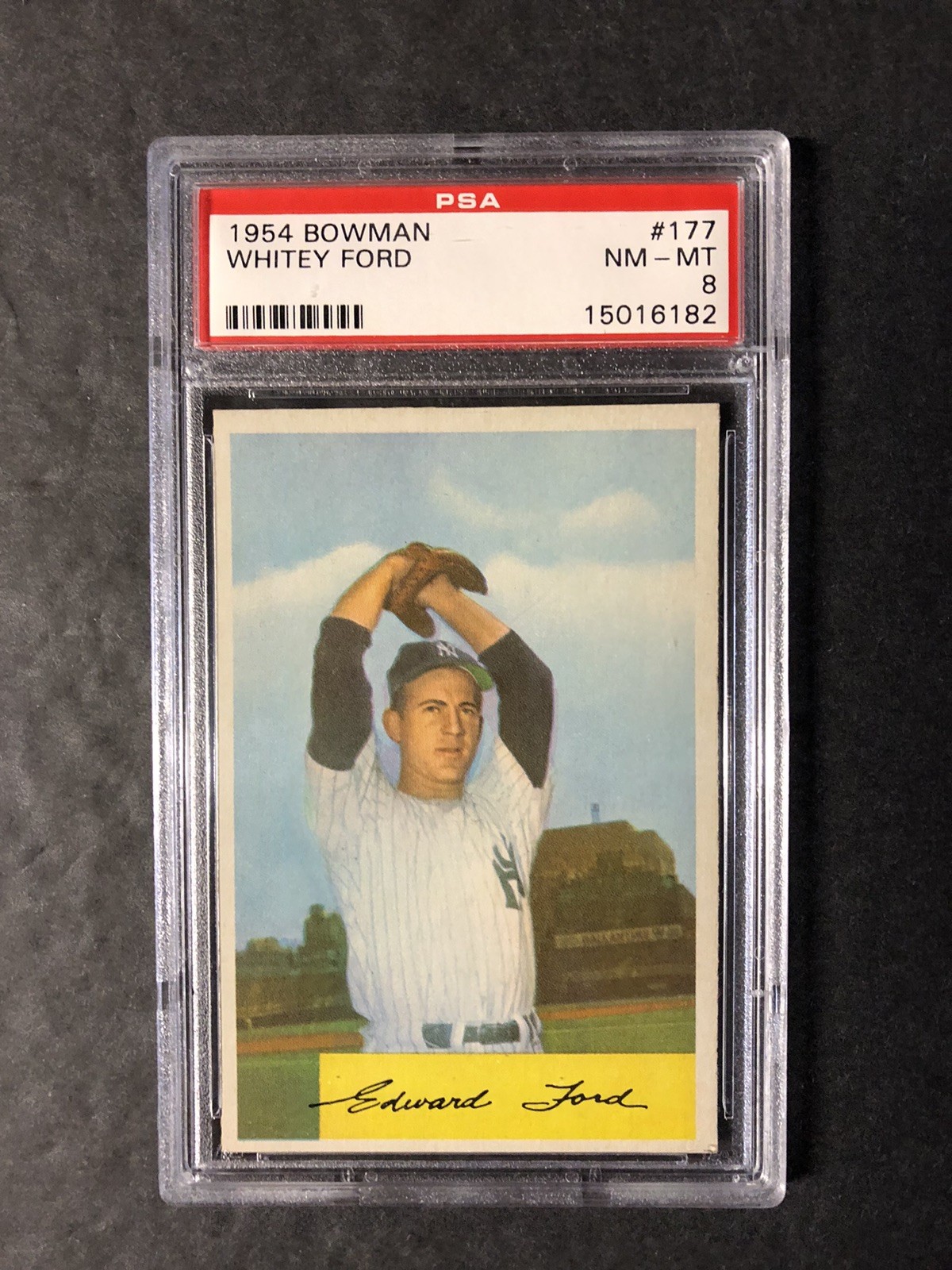 1954 Bowman Whitey Ford #177 PSA 8; Sharp Corners & Well-Focused!!