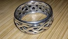 Vintage 925 Sterling silver Ring Weave Design Sz 7 Wedding Band 7.5mm Wide