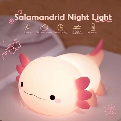 Silikon Nachtlicht Niedliche Axolotl USB Wiederaufladbare Tischlampe