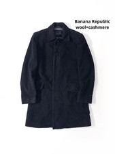 Banana Republic Wool Cashmere Coat Black Vintage Men's Large