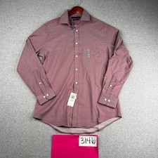 Tommy Hilfiger Shirt 15 Burgundy Athletic Flex Button Up Long Sleeve Men New NWT