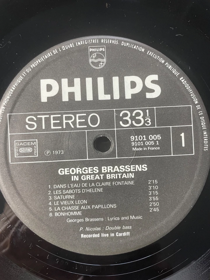 Georges Brassens – In Great Britain (France) LP Vinyl Philips VG - Image 3 of 4