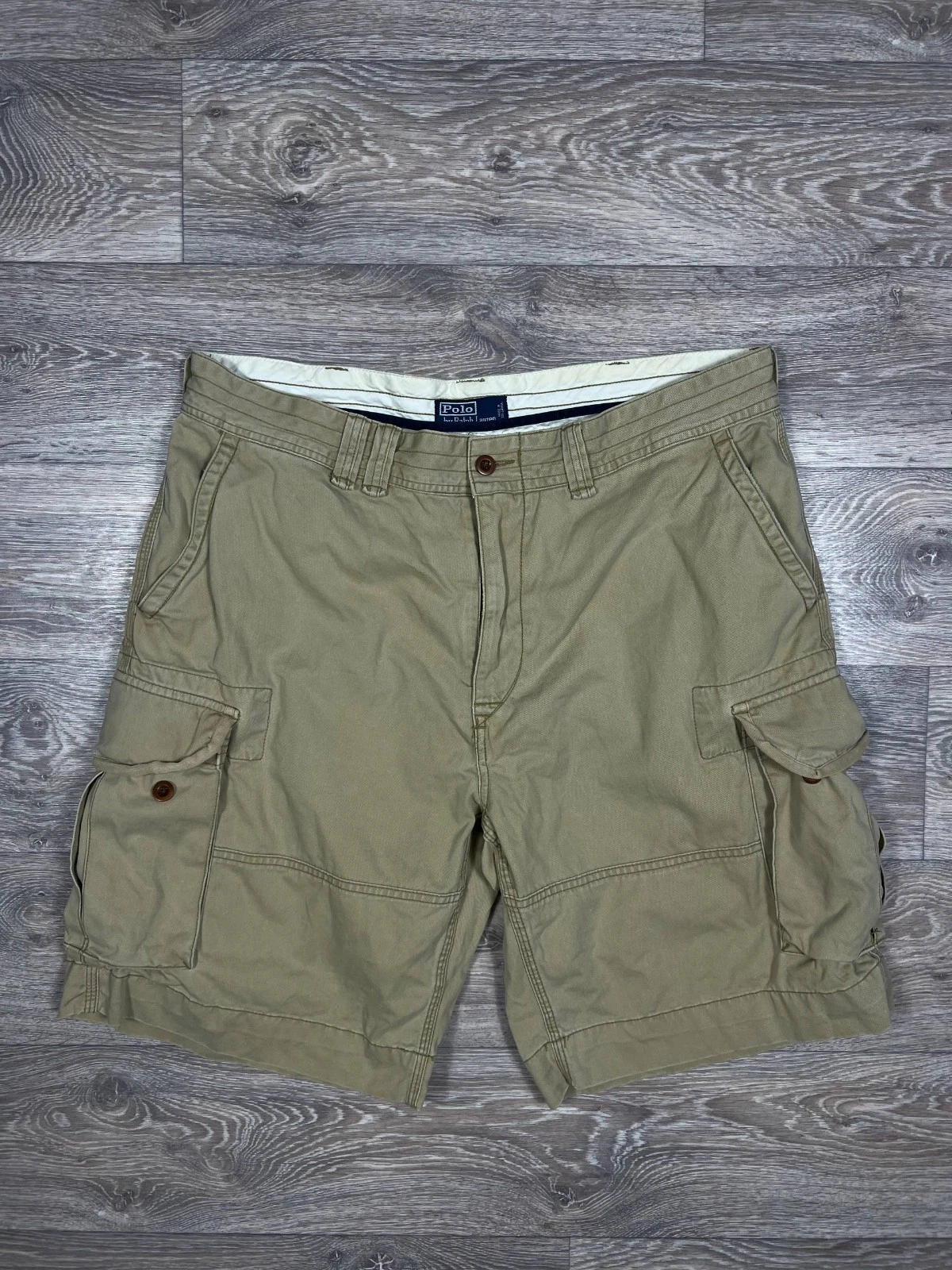 Polo Ralph Lauren Vintage Beige Cargo Shorts Size XL
