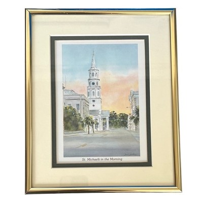 Charleston Collections  St. Michael s In the Morning  Framed Matted Painting Art