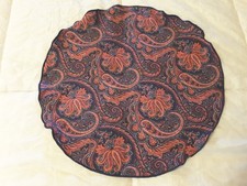 Edward Armah Men Dual Faced Paisley Pocket Square Round Cotton  Silk reversible