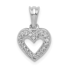 14k White Gold 1/10ct. Diamond Heart Pendant Perfect Gift for Her