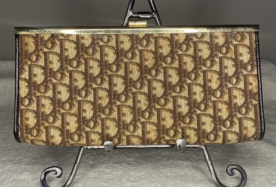 Pochette vintage Christian Dior trotteur monogramme marron (11