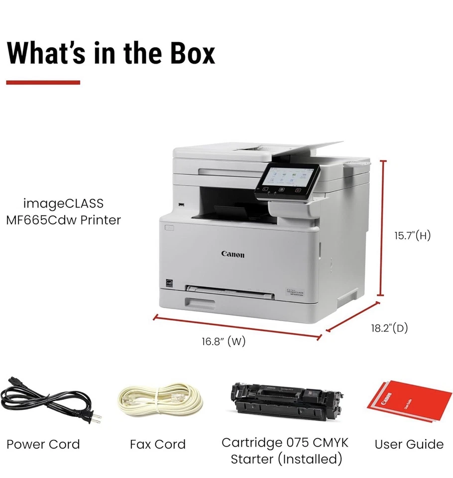 Canon ImageClass MF665Cdw Wireless Laser Printer, All-in-one, 22 PPM - Image 2 of 3