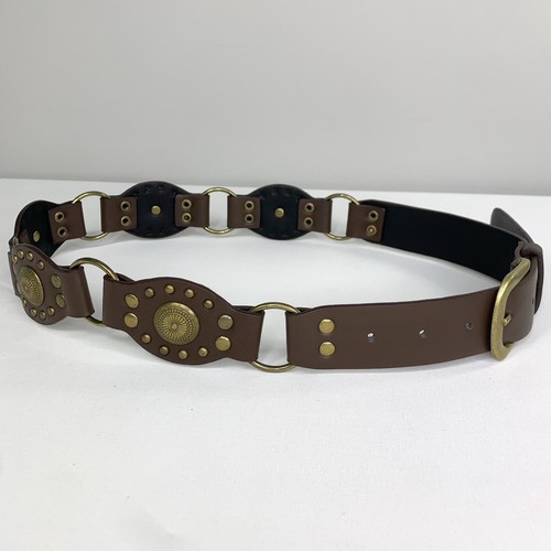 Kopen Australia Brown Western Vegan Leather Belt Cowboy Country Cowgirl Vintage - Bild 4 von 11