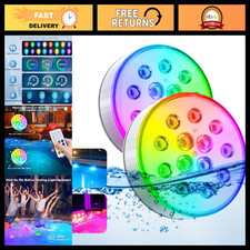 Rechargeable Submersible LED Pool Lights with Remote - IP68 Waterproof, 16 Color