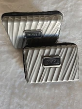 NEW 2 TUMI For Delta Zipper 1st Class Hard Case Toiletry Travel Amenity Kits 