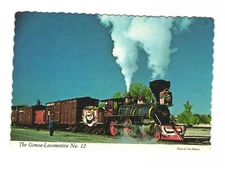 The GENOA Locomotive #12 California State Railroad Museum VTG postcard UNP