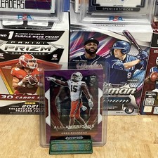 2021 Panini Prizm Draft Picks Football Greg Rousseau Purple Wave All American RC