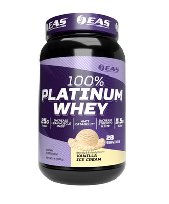 EAS 100% Platinum Whey, Vanilla Ice Cream, 2 lbs (907 g)