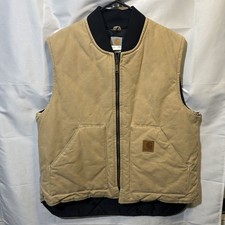 Vintage USA Carhartt Duck Men's Quilted Vest, Size XL - Carhartt Tan/Khaki