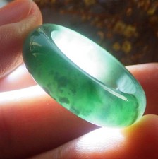 Video Certified Green Burma Natural A JADE Jadeite Circle RING USA. 9    206958