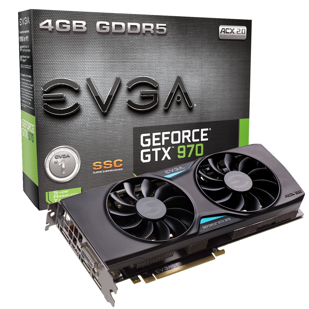 EVGA GeForce GTX 970 4GB SSC Gaming ACX 2.0+Cooling Graphics Card