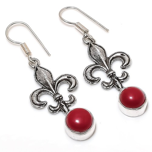 Franki Baker foglia verde e rosso eliotropio 925 argento Sterling orecchini. preziosa qualità A. Lunghezza: 3.5 cm : Franki Baker
