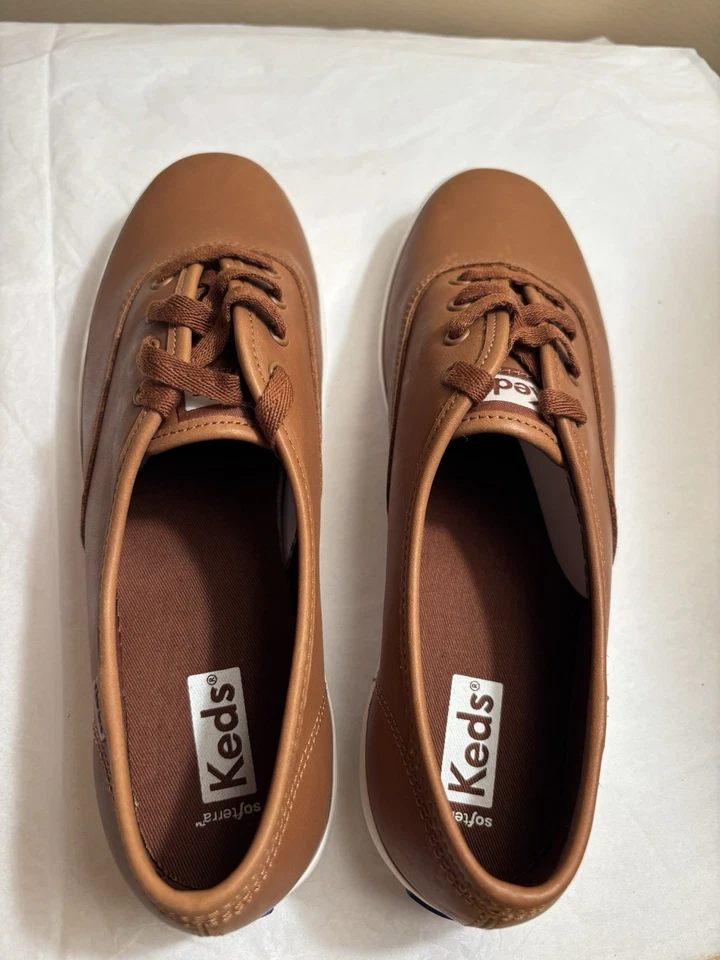 Keds Champion Premium Leather Cognac Sneakers Size 7.5 Never Worn - Image 2 of 4