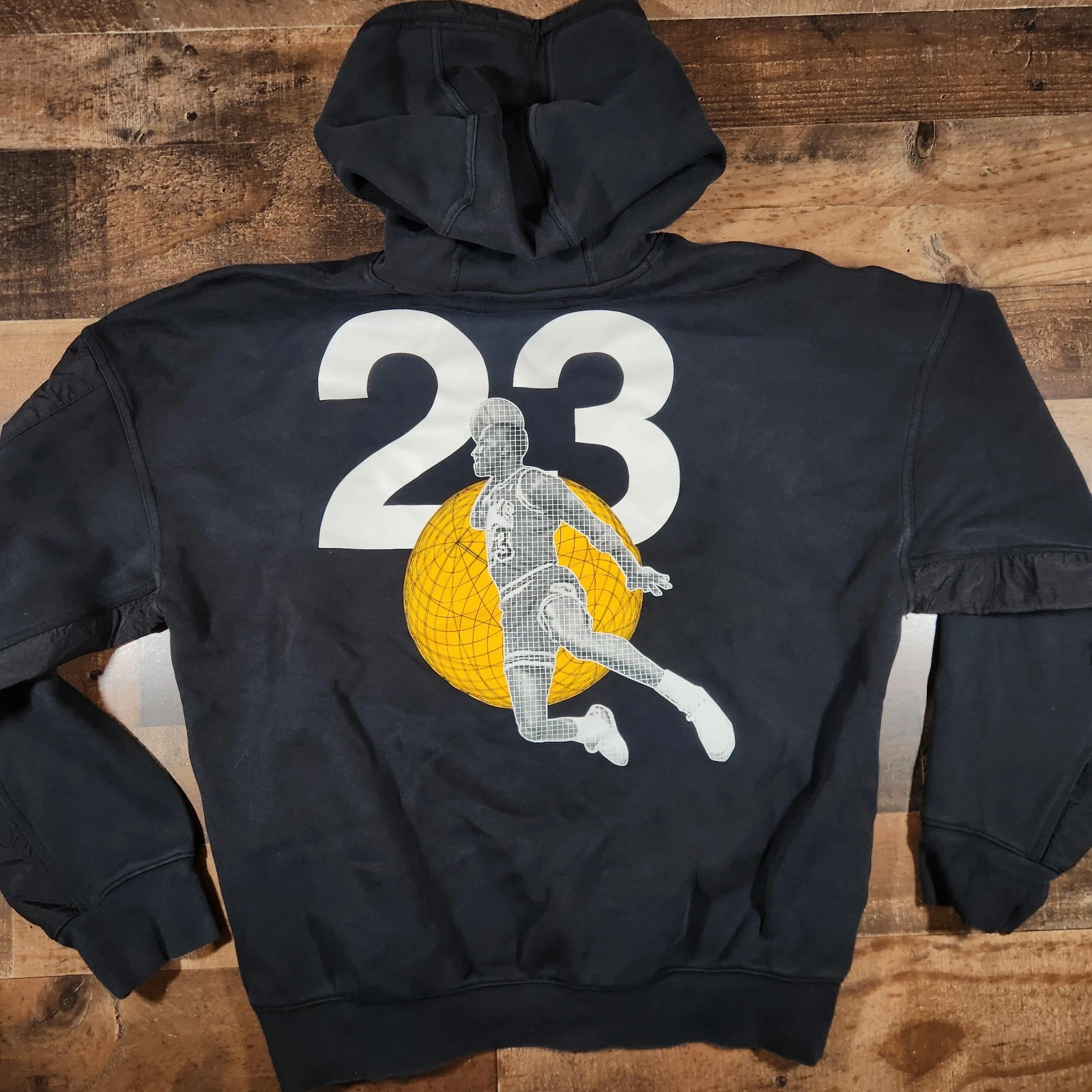 Jordan Hoodie Mens Medium Black Jumpman 23 Engineered Fleece Pullover Athletic