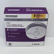 Universal 3 in 1, Smoke & Carbon Monoxide Alarm with Voice Alert,