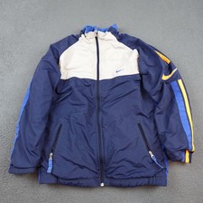 Nike Jacket Youth XL Navy Blue Full Zip Fleece Lined Colorblock Reversible