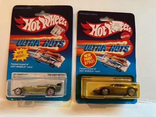 Lot of 2 Hot Wheels  Ultra Hots: JET SWEEP X5 7528/REDLINER 9534 1983 Hong Kong