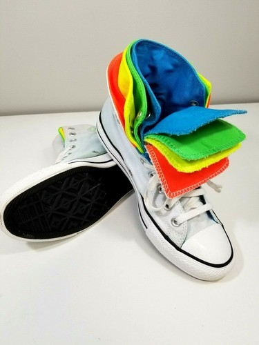 Converse Chuck Taylor Quad Fold Hi Tops Shoes White/Neon US 9 women's | US 7 men - Picture 6 of 10