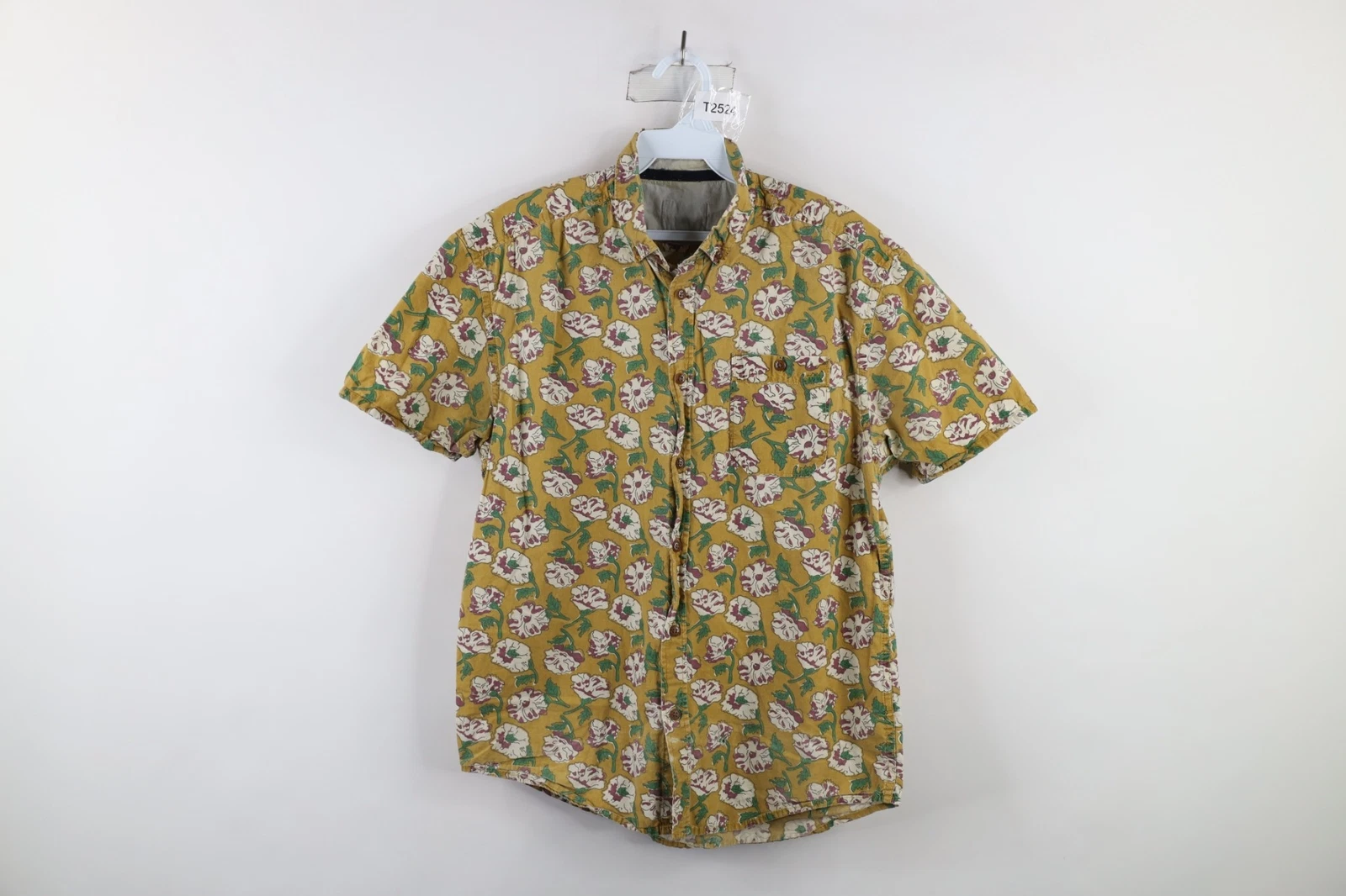 Vintage Streetwear Mens Medium Faded Flower All Over Print Collared Button Shirt