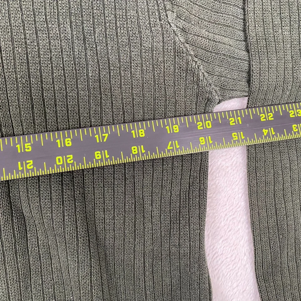 Suéter Fieldmaster para hombre cuello en V L verde tejido acanalado 100 % algodón Foto 4 de 4