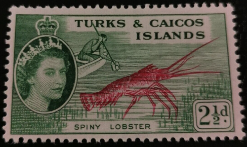 Turks & Caicos Islands: 1957 Queen Elizabeth II 2½ P. (Collectible Stamp). - Afbeelding 1 van 1