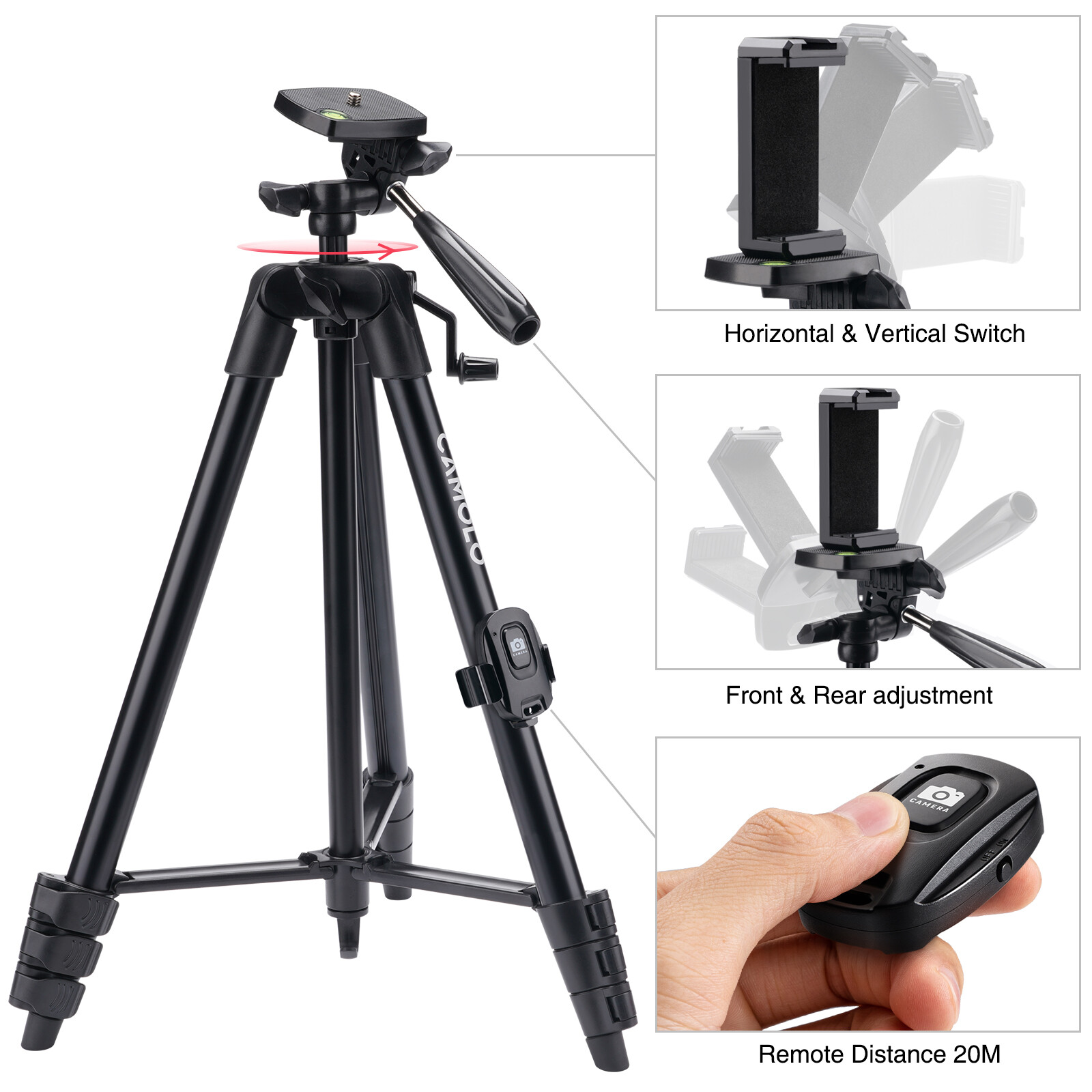 CAMOLO Vlogging Kit Smartphone Vlog Kit with Tripod Microphone LED Light Holder