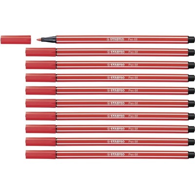 Premium-Filzstift STABILO Pen 68 10er Pack carmin Malstift Fasermaler Schule