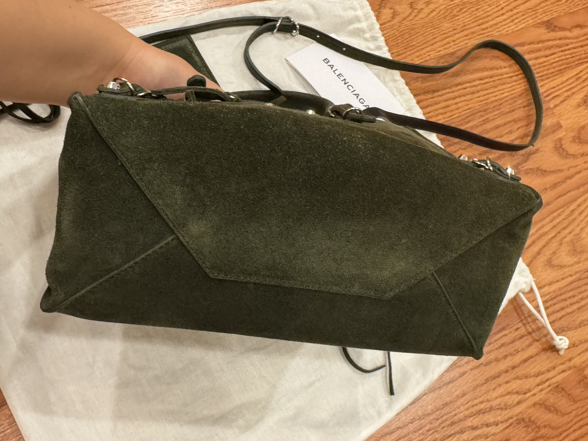 Balenciaga Olive Green Suede A4 Papier Mini Bag Leather Balenciaga Olive Green Suede A4 Papier Mini Bag Leather
