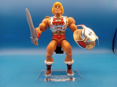 Motu Origins Flying Fists He-Man Acrylic Base /Stand   **NO Toy  Included** 